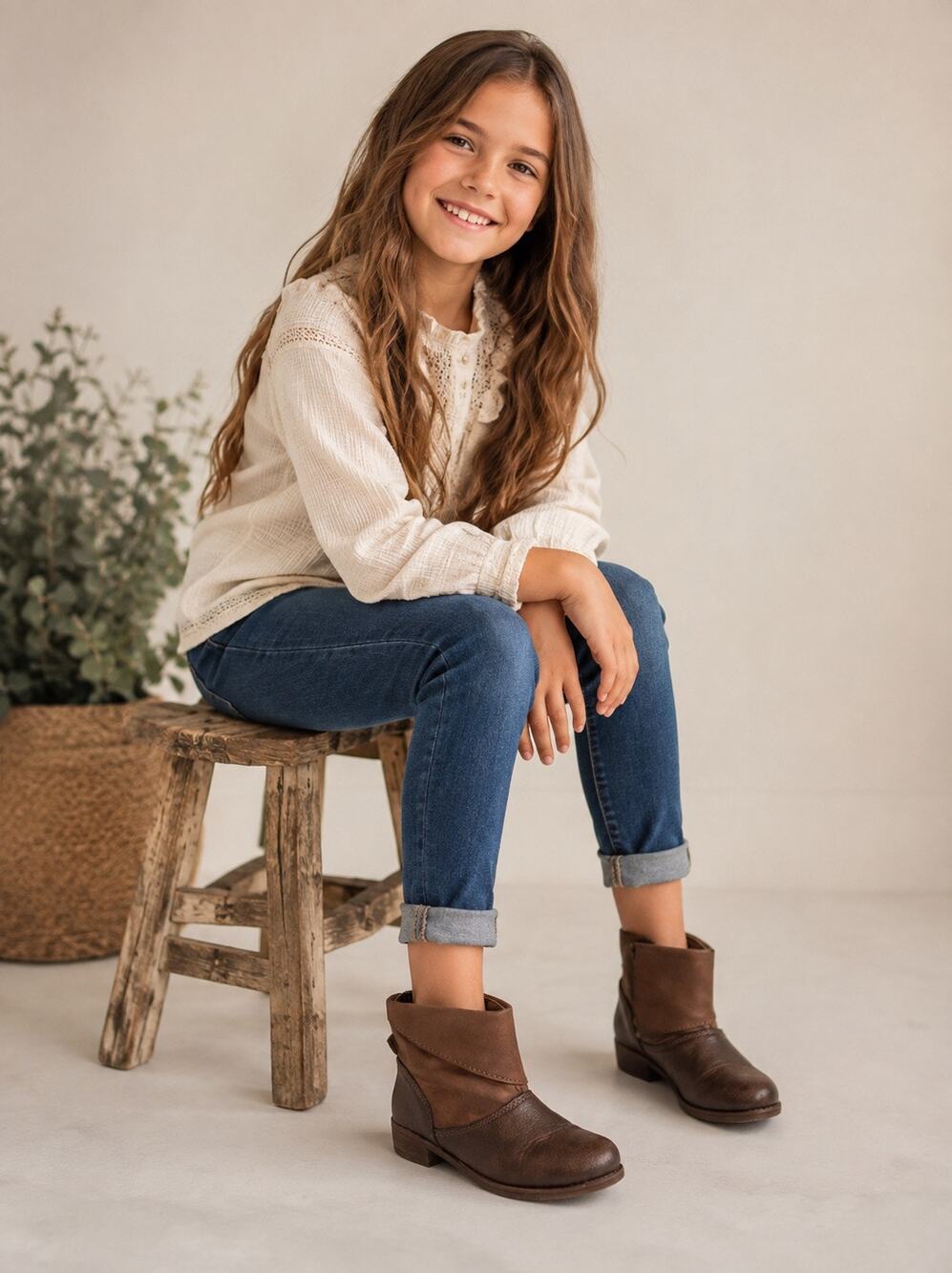 OshKosh B'gosh Brown Western Boots Girls 11M Cowboy Ankle Boots